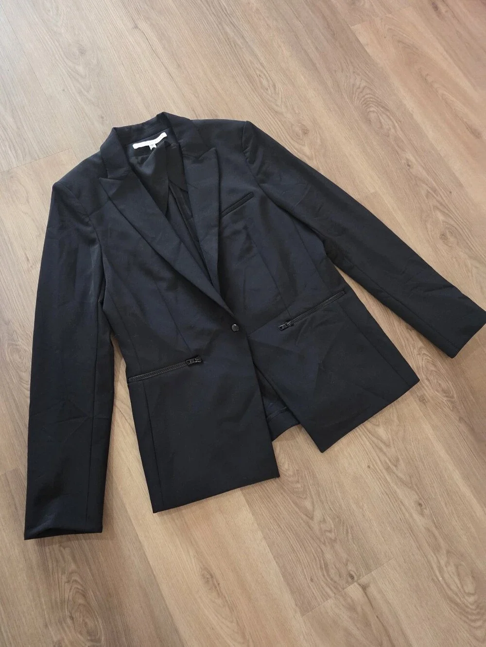 Veronica Beard Scuba Dickey Blk Zip Pocket Blazer 12 Capsule Norm Minimal Preppy - Picture 3 of 11
